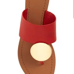 Tory Burch Red and Gold Sandals